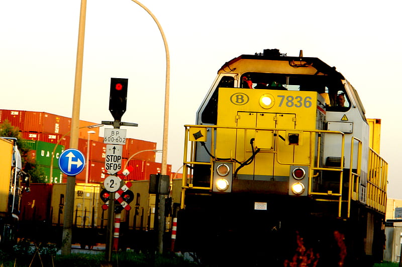 Train Port of Antwerp, port antwerp, train, industry, HD wallpaper