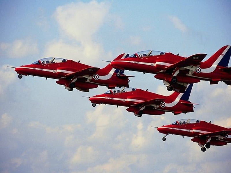 red airplanes, red, aircraft, fly, airplanes, flight, planes, sky, fast, HD wallpaper