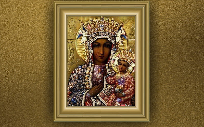 Mother of God of Czenstochowa, Baby Jesus, Poland, Mother of God, icon, HD wallpaper