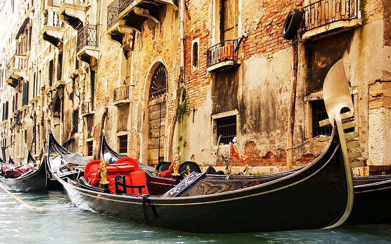 gondola venice-Italy landscape graphy, HD wallpaper
