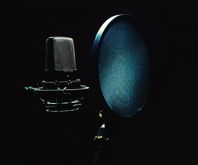 microphone, musical equipment, darkness, HD wallpaper