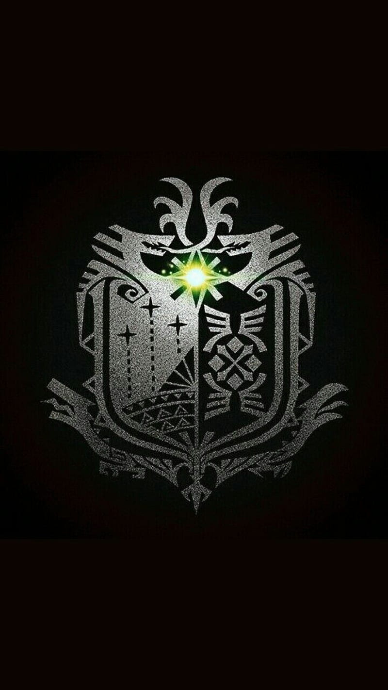 Monster Hunter World, black, desenho, games, gray, green, symbol, HD phone wallpaper