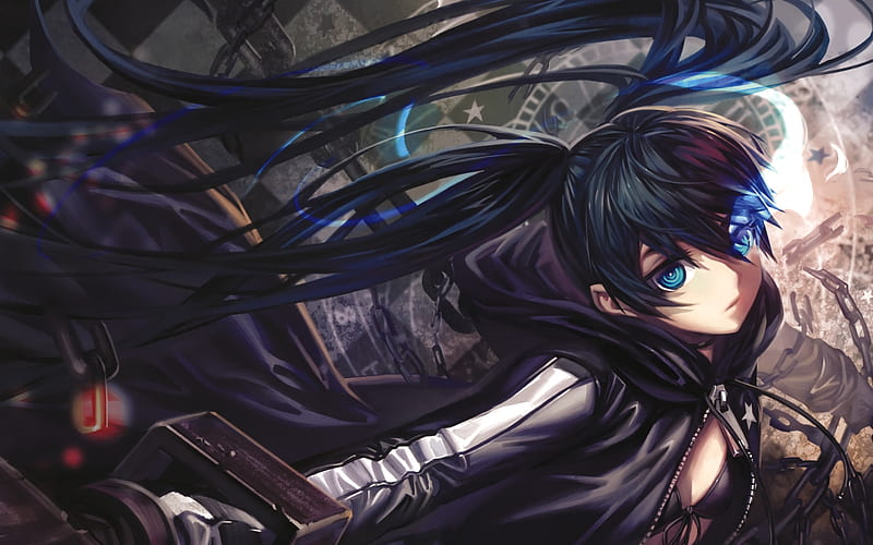 Mato Kuroi, manga, blue eyes, darkness, Black Rock Shooter, HD wallpaper