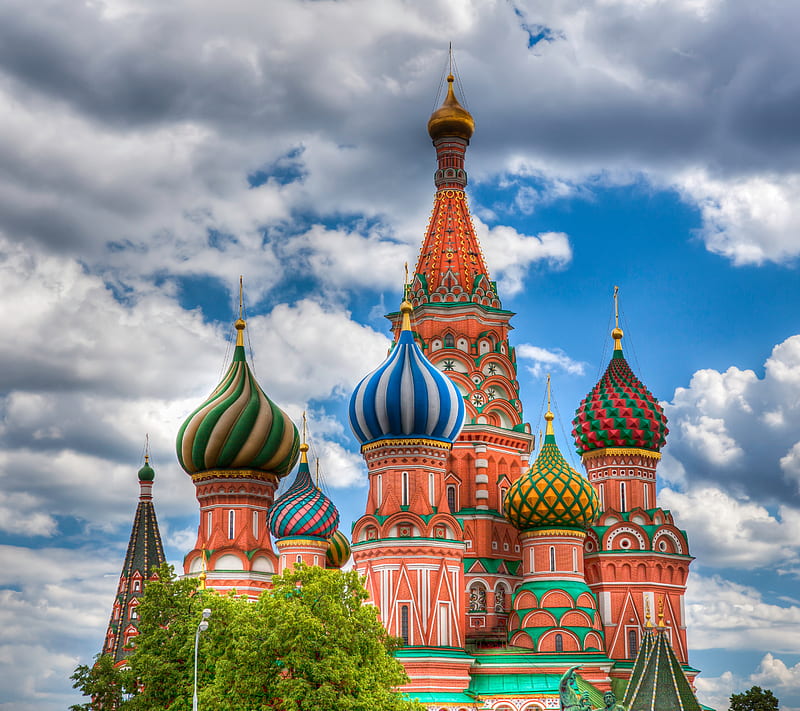Color Domes, basilica, building, church, dome, russia, HD wallpaper