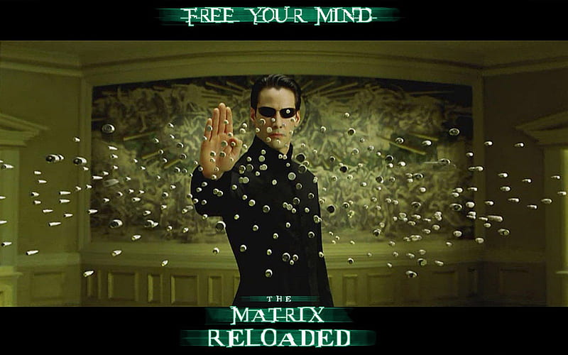 The Matrix Reloaded, Neo, bullets, Keanu Reaves, quote, HD wallpaper