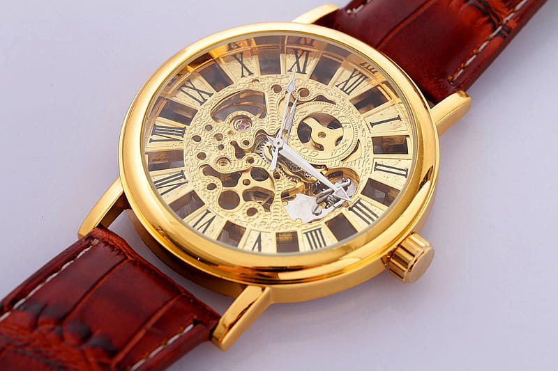 Luxury Watch, gold, watch, time, Timepiece, Leather, technology, luxury, HD wallpaper