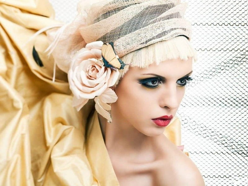 Glamor, turban, face, fashion, lady, HD wallpaper