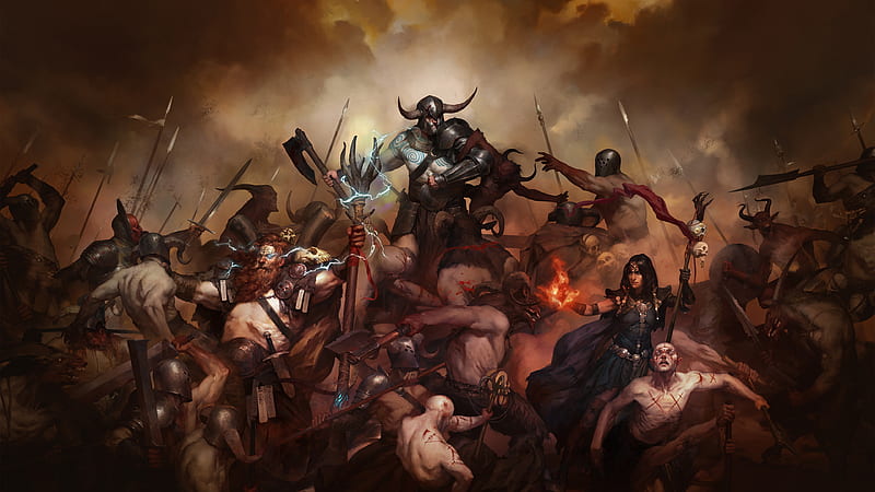 Diablo 4 Barbarian Battle Sorceress Warrior Wizard Diablo 4, HD wallpaper