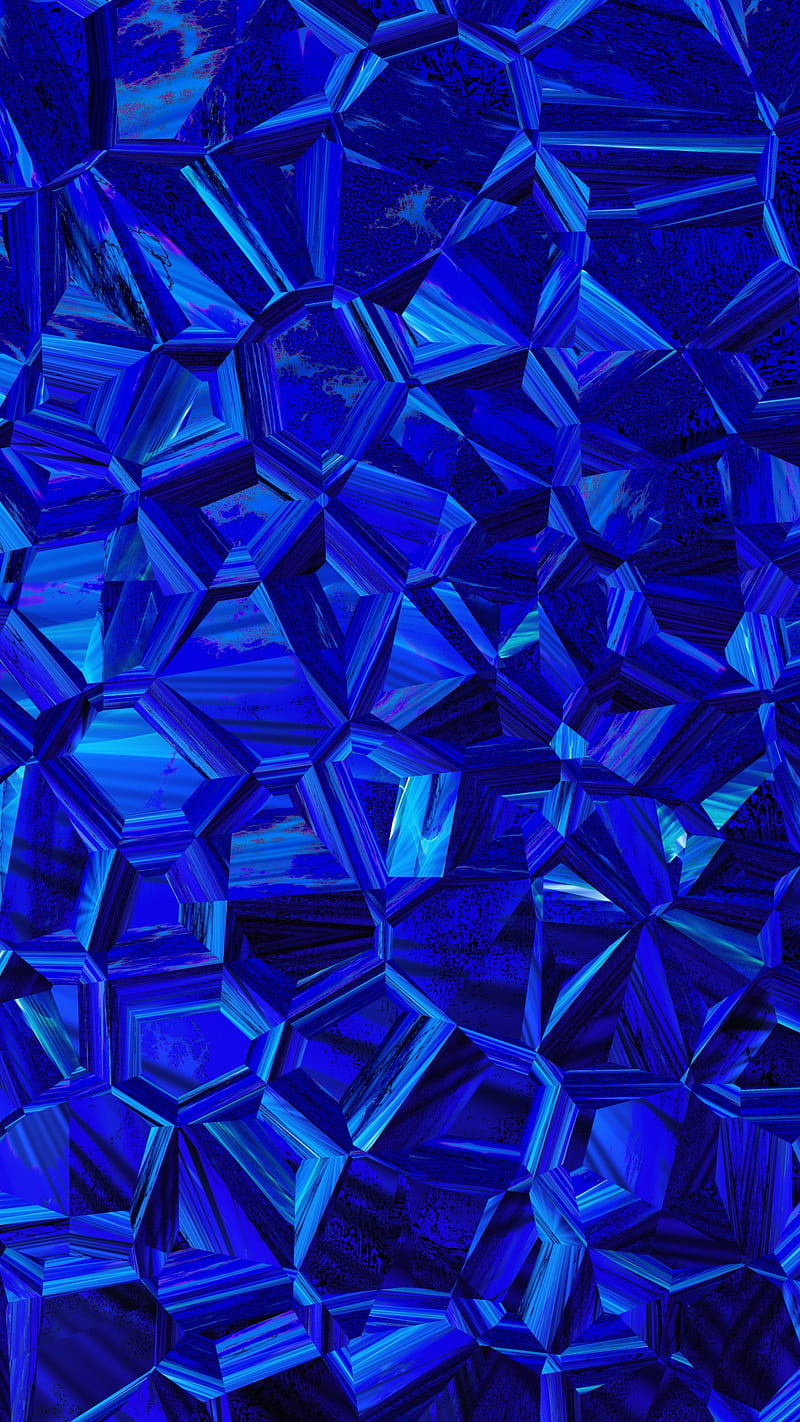 Dark Blue, abstract, angles, background, blue, pattern, polygons, prismatic, texture, HD phone wallpaper