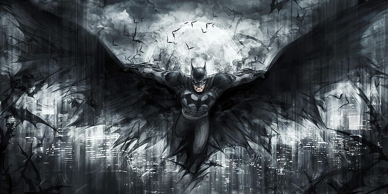 Art The Dark Knight, batman, superheroes, artwork, digital-art, HD wallpaper