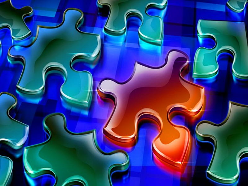 The right piece, red, green, pieces, puzzle, blue, HD wallpaper