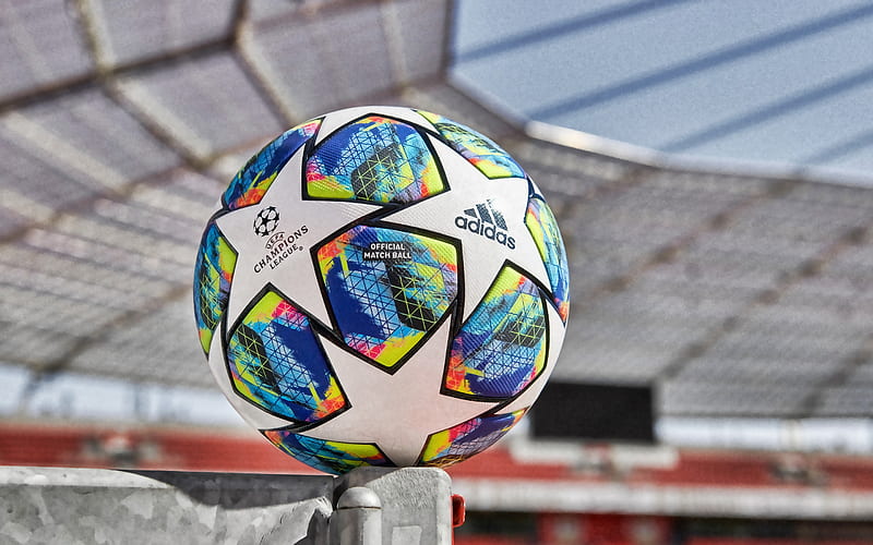 Official Champions League 2019 ball, Adidas, UEFA Champions League, soccer ball, football stadium, HD wallpaper
