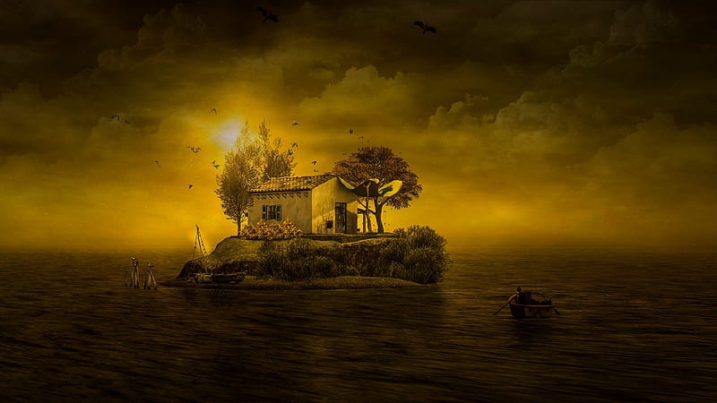 Beautiful Island House, HD wallpaper
