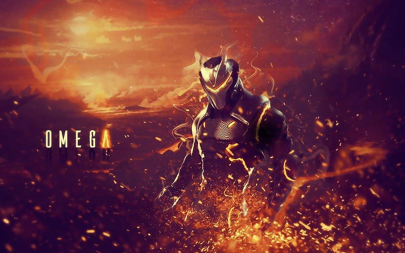 Omega, creative, Fortnite Battle Royale, fan art, 2019 games, Fortnite, Running Omega, cyber warriors, Omega Fortnite, HD wallpaper