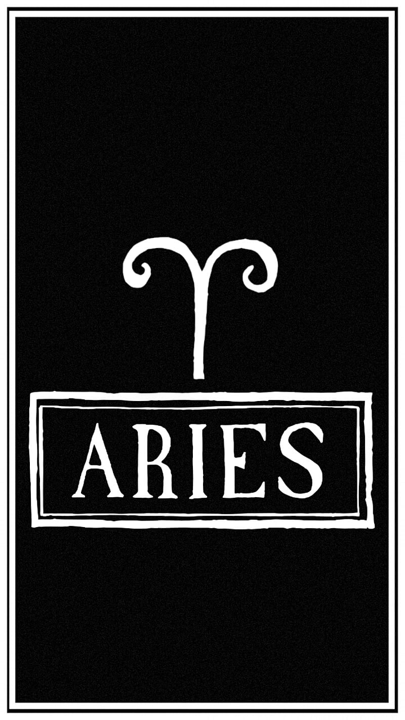 Aries, zodiac, black, white, HD phone wallpaper