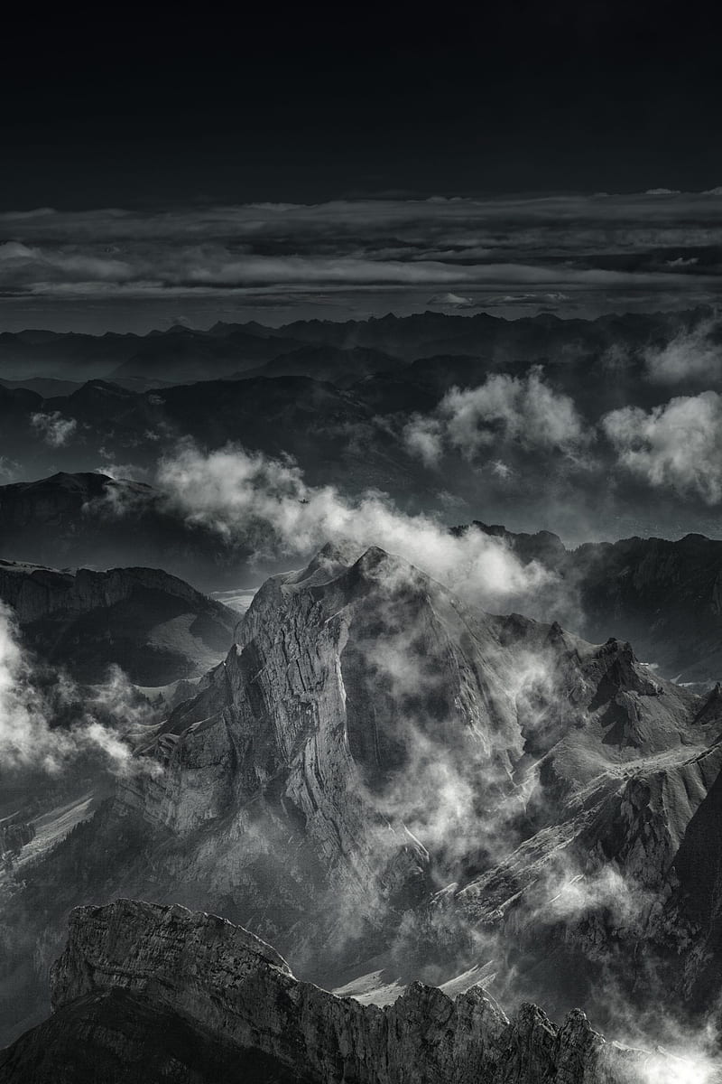 Säntis After Storm • For You, Black and White Storm, HD phone wallpaper