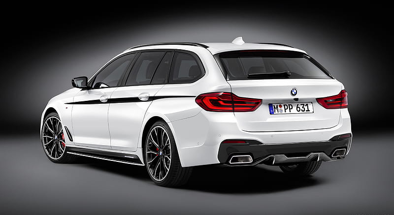 2018 BMW 5-Series Touring with M Performance Parts - Rear Three-Quarter , car, HD wallpaper