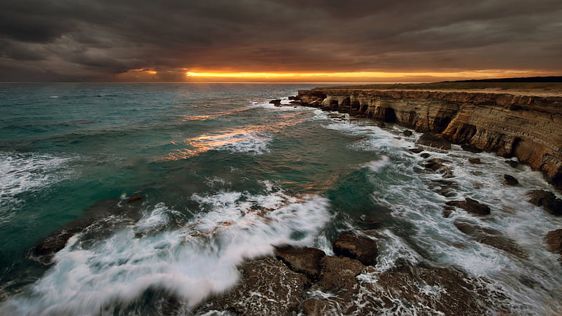 Stormy Weather Coming, oceans, storms, nature, clouds, sky, sea, weather, HD wallpaper