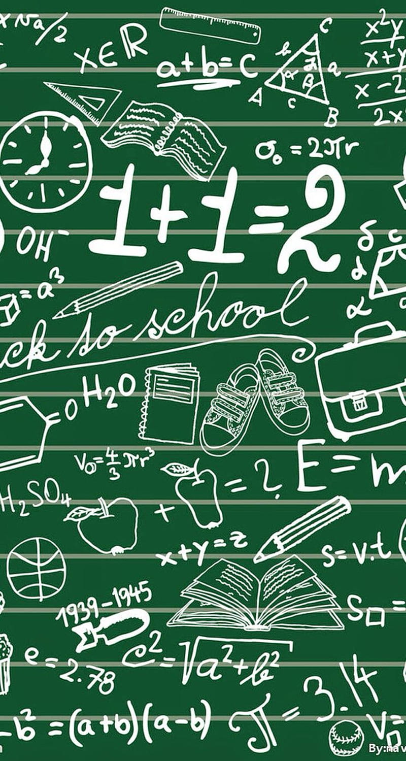 Chalkboard equations. Math, app, Math design, Math Teacher, HD
