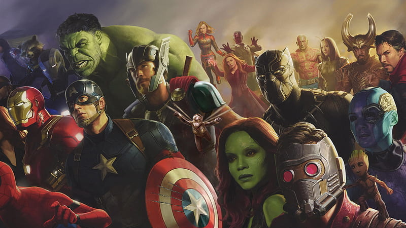 Black Panther Captain America Captain Marvel Carol Danvers Doctor Strange Drax The Destroyer Avengers Infinity War, HD wallpaper