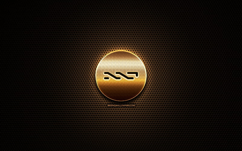 Nxt glitter logo, cryptocurrency, grid metal background, Nxt, creative, cryptocurrency signs, Nxt logo, HD wallpaper
