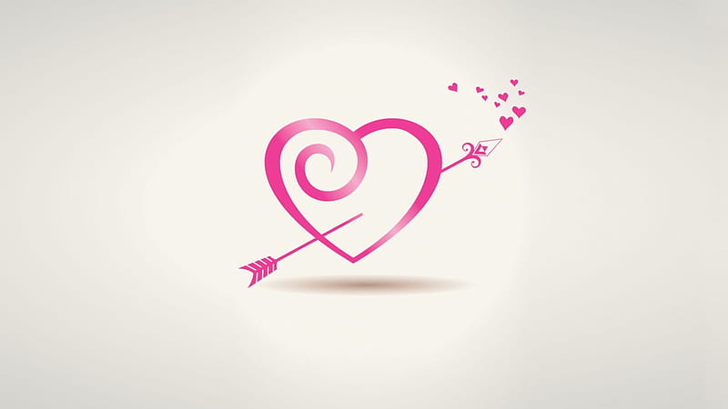 Valentines 4, heart, graphics, drop shadow, vector, arrow, HD wallpaper