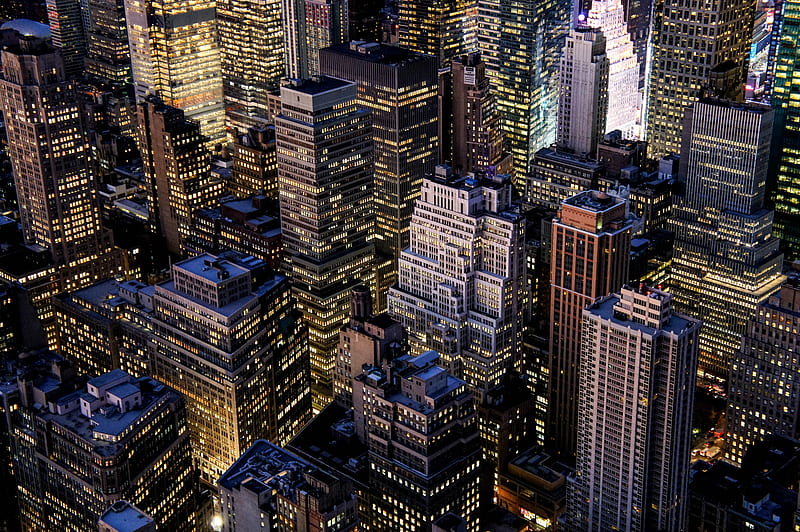 top view of city building, HD wallpaper