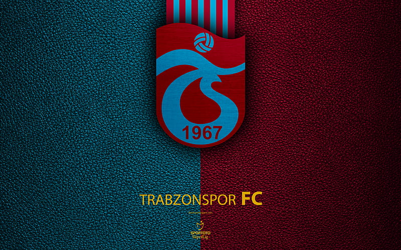 Trabzonspor FC Turkish football club, leather texture, emblem, logo, Super Lig, Trabzon, Turkey, football, Turkish Football Championship, HD wallpaper