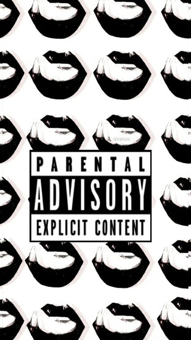 Parental Advisory, black, content, explicit, lips, tongue, HD phone wallpaper