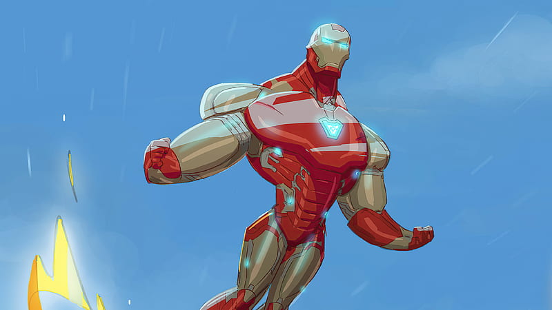 Iron Man Flying Hero, iron-man, superheroes, artwork, artist, artstation, HD wallpaper