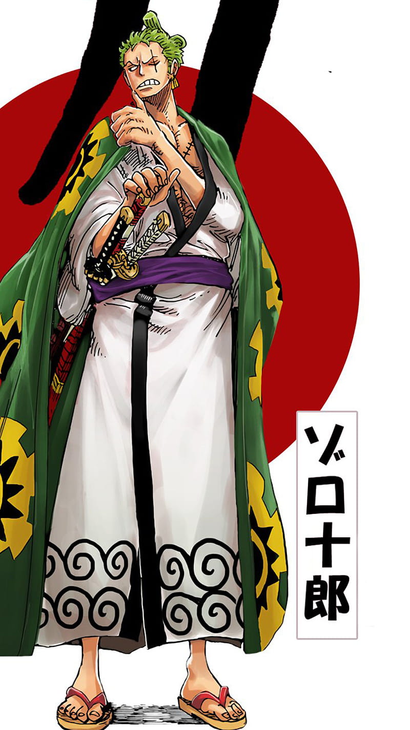 Anime One Piece Roronoa Zoro Wano Country Cosplay Costume Kimono Robe ...