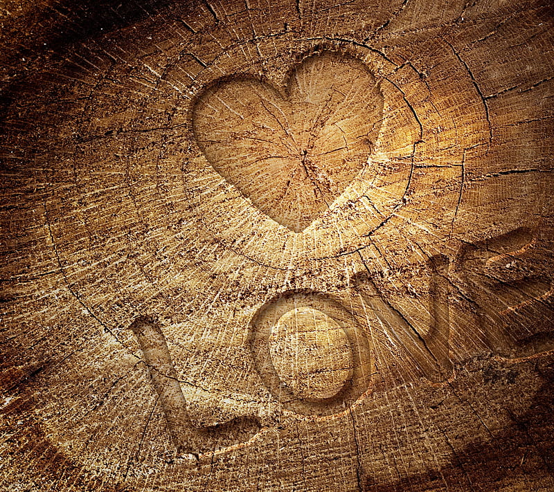 HEART, love, valentine, wood, HD wallpaper