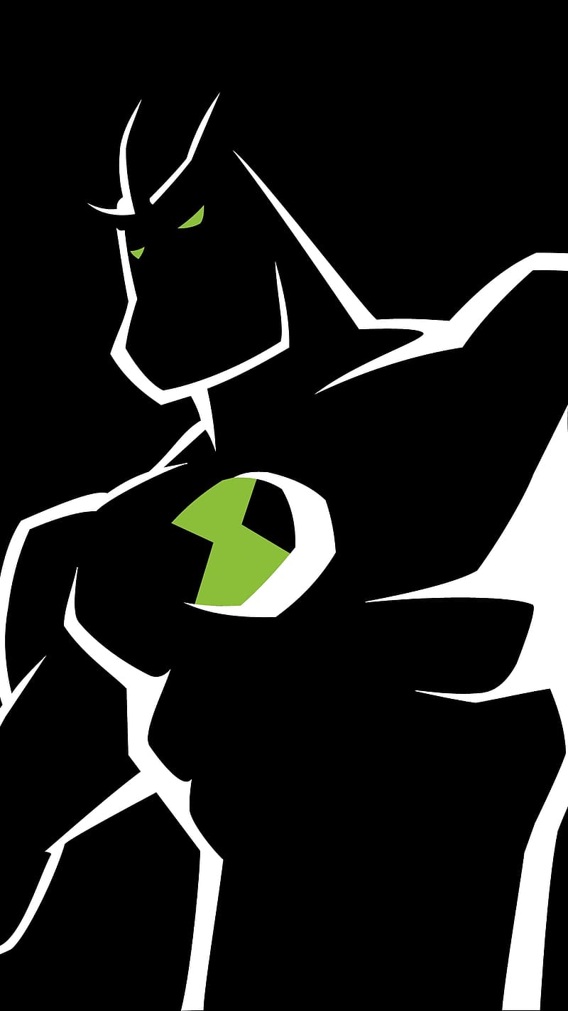 Ben 10 Sketch Work, ben 10, black, white, cartoon, animated, alien