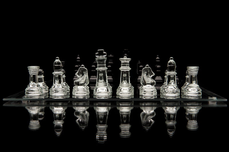 HD wallpaper: chess 3d reflection glass, board game, chess piece, leisure  games