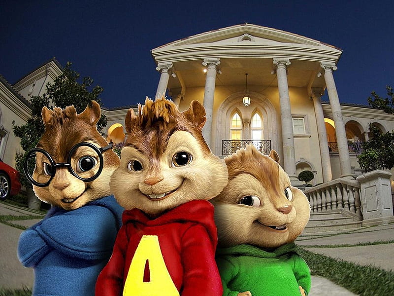 Alvin and the Chipmunks: The Road Chip (2015), poster, the road trip, veverita, squirrel, movie, animal, white house, trio, alvin and the chipmunks, HD wallpaper