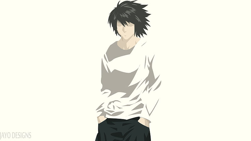 black hair light yagami in white background death note anime, HD wallpaper