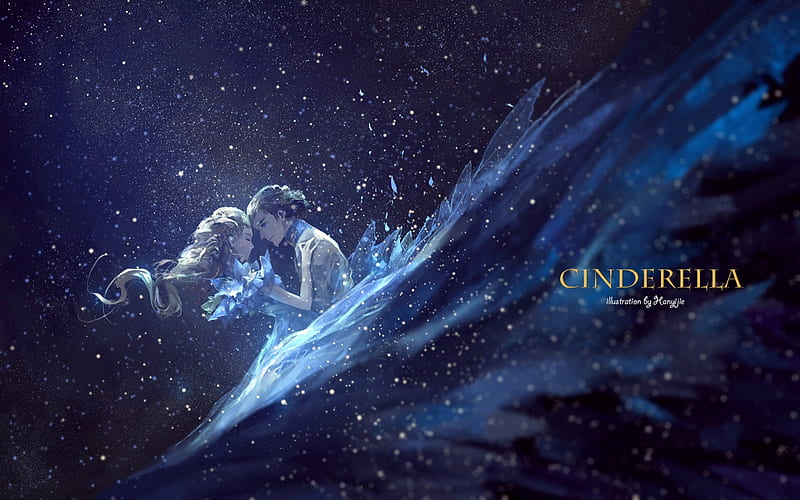 ~Cinderella~, movie, romance, prince, cinderella, fantasy, love, magical, princess, couple, disney, hanyijie, HD wallpaper