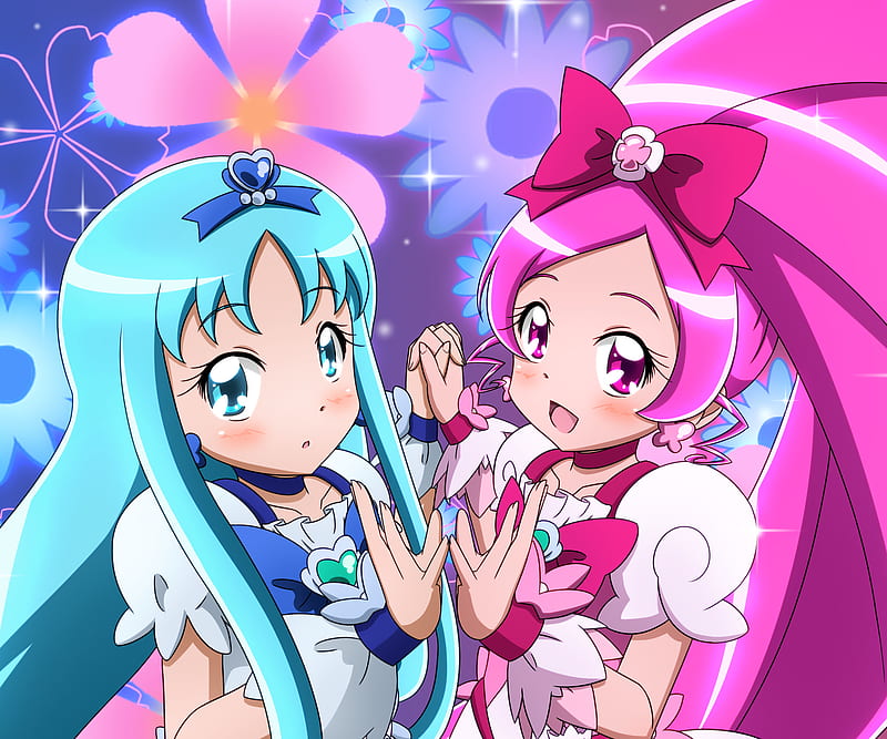 Anime, Heartcatch Precure!, Cure Blossom , Cure Marine , Hanasaki Tsubomi , Kurumi Erika, HD wallpaper
