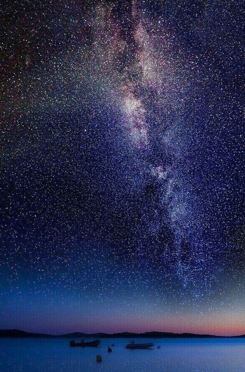 Galaxy-Filled Night, colorful, galaxy, night, sky, space, stars, HD phone wallpaper