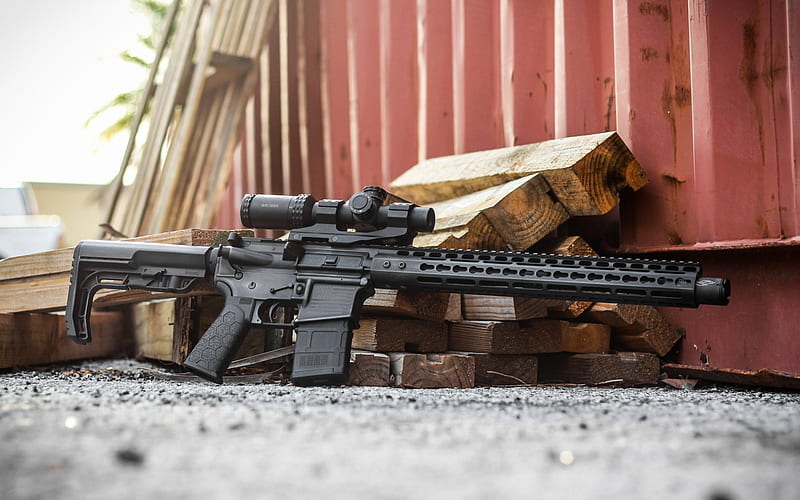 ArmaLite AR-15, semi-automatic rifle, AR-15, modern weapon, assault rifle, HD wallpaper
