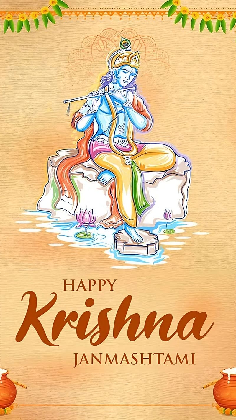 Krishna Janmashtami poster drawing easy l How to draw Happy Janmashtami  drawing with pencil color - YouTube