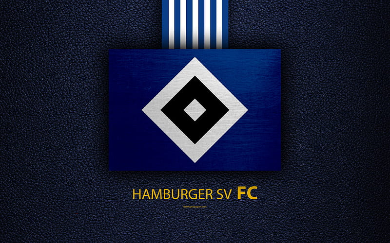 Hamburger SV FC German football club, Bundesliga, leather texture, emblem, logo, Hamburg, Germany, German Football Championships, HD wallpaper