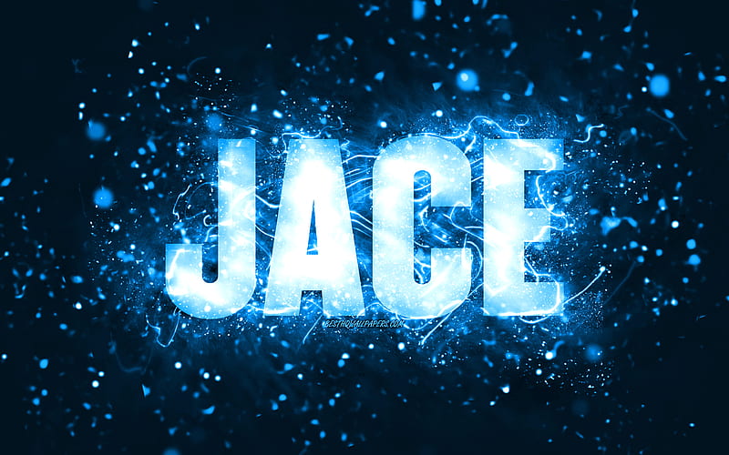 Happy Birtay Jace blue neon lights, Jace name, creative, Jace Happy Birtay, Jace Birtay, popular american male names, with Jace name, Jace, HD wallpaper