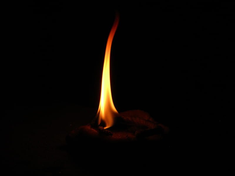flame, fire, black, candle, HD wallpaper