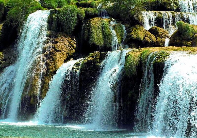 Krka waterfalls, krka, croatia, np, waterfalls, HD wallpaper