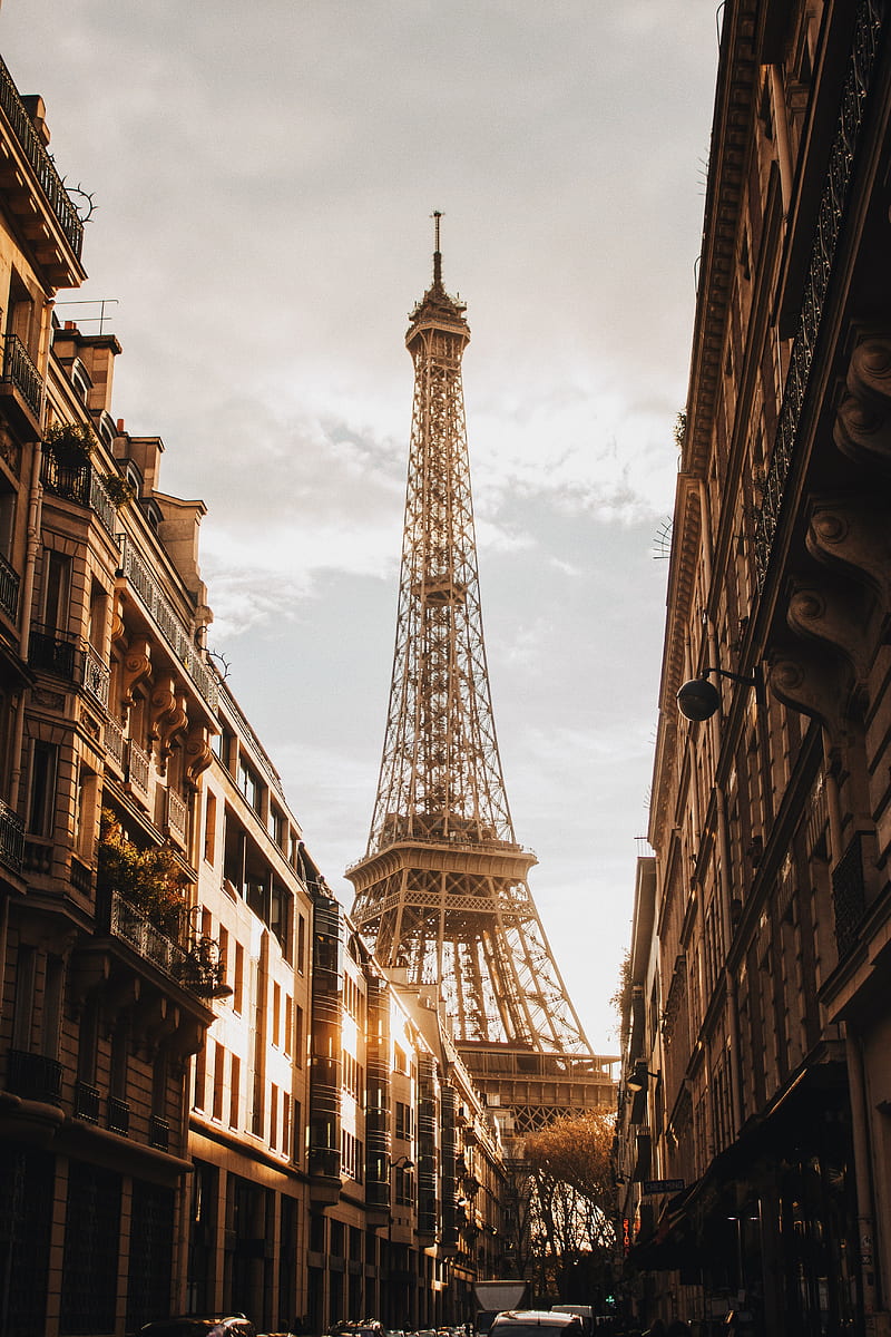 eiffel tower, building, architecture, street, city, paris, HD phone wallpaper