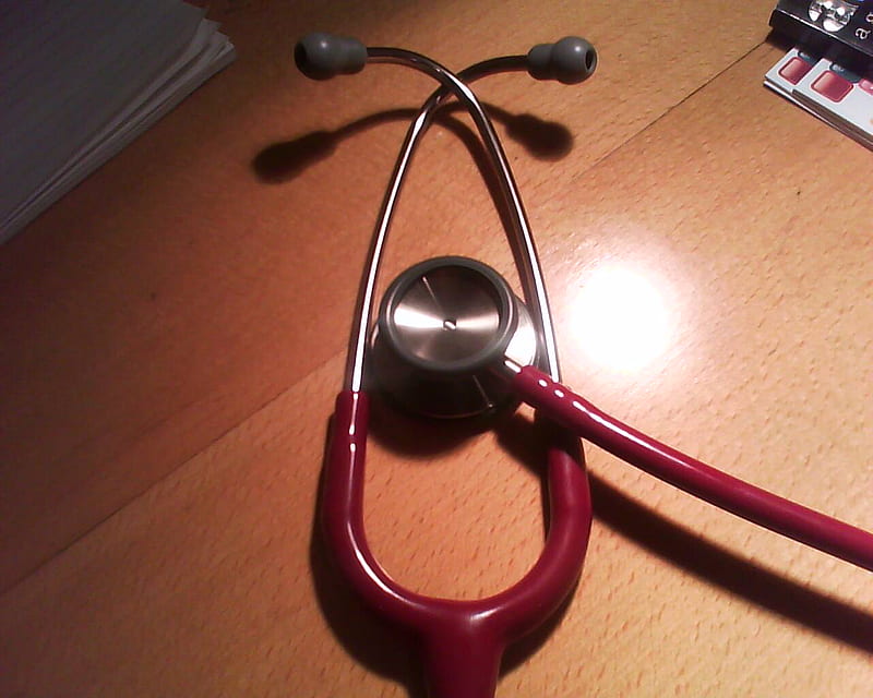 Usefull instrument, medicine, stethoscope, work, desk, HD wallpaper