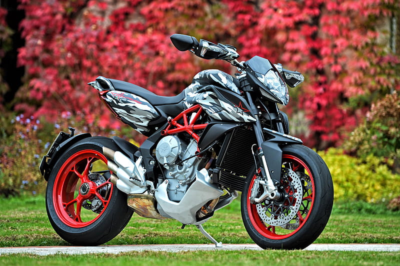 motorcycle, bike, black, red, moto, HD wallpaper