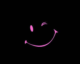 Smile!, emoticon, black, face, smile, funny, pink, card, HD wallpaper |  Peakpx