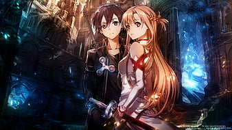 Kirito Asuna Sword Art Online Anime, sword art, black Hair, manga